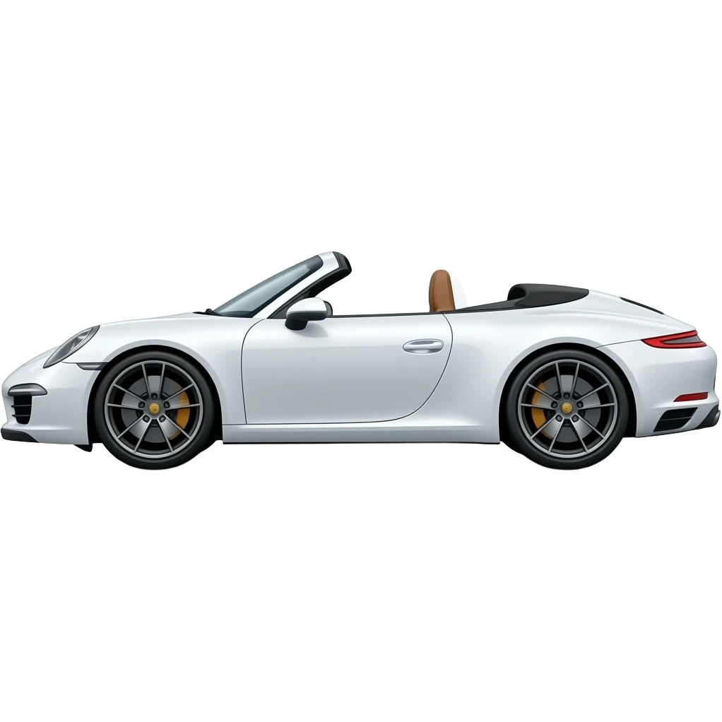porsche 911 weis cabriolet seitenansicht freigestellt ohne spiegelung emoji