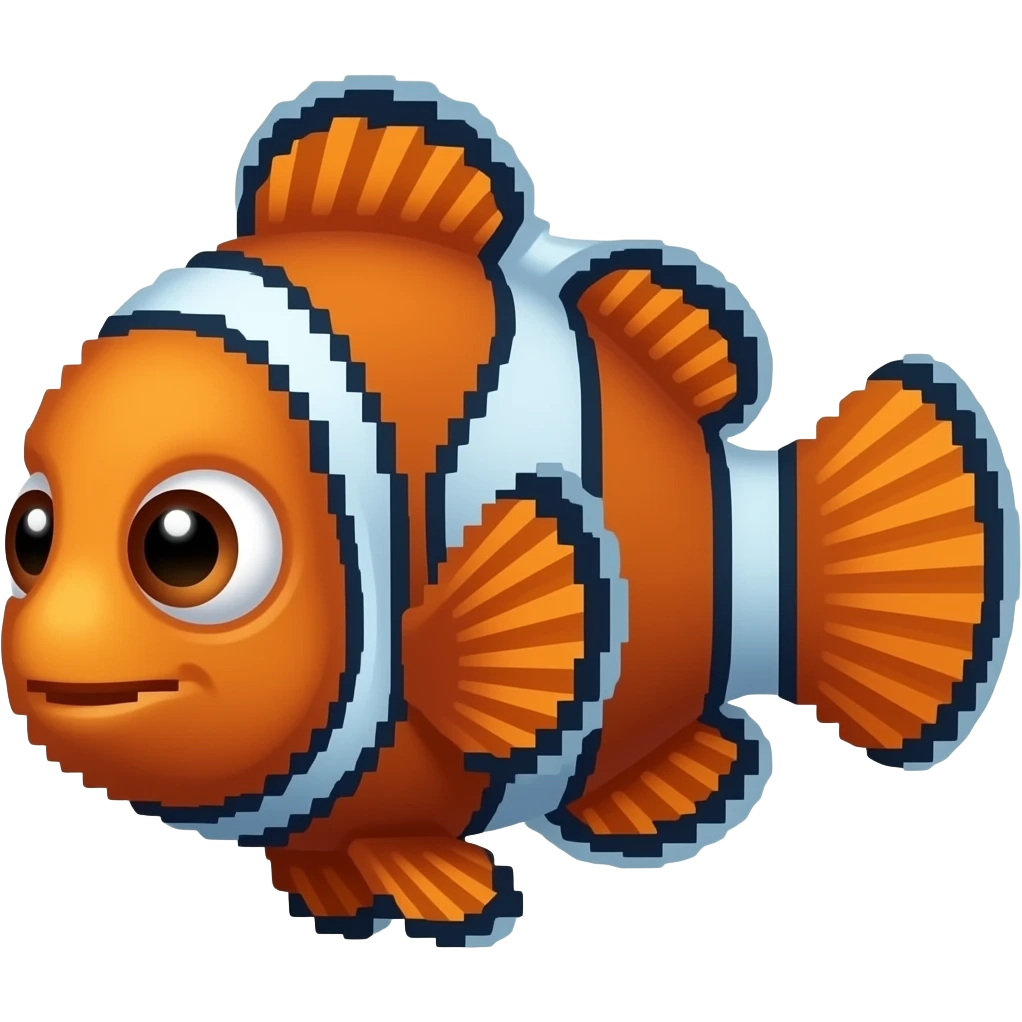 Cute Pixelated Nemo and dory emoji