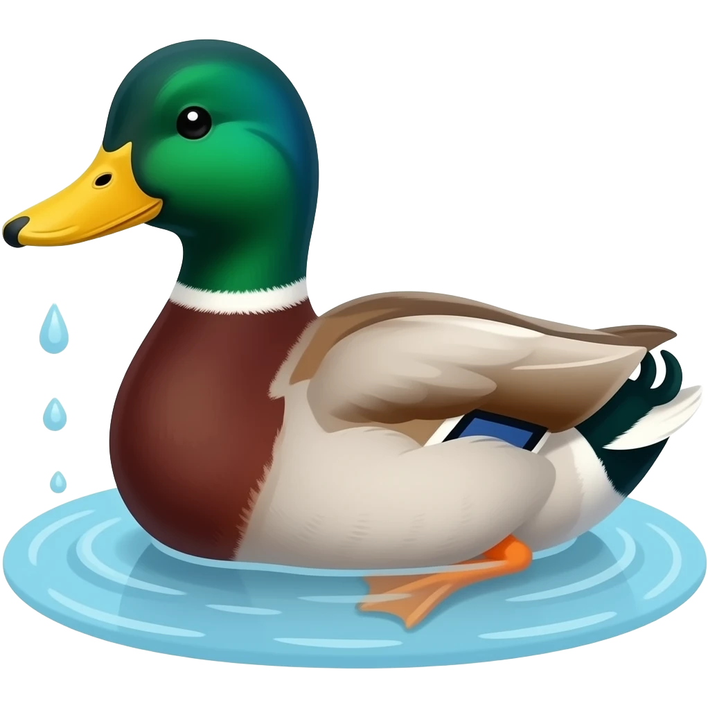 Pato bañándose emoji