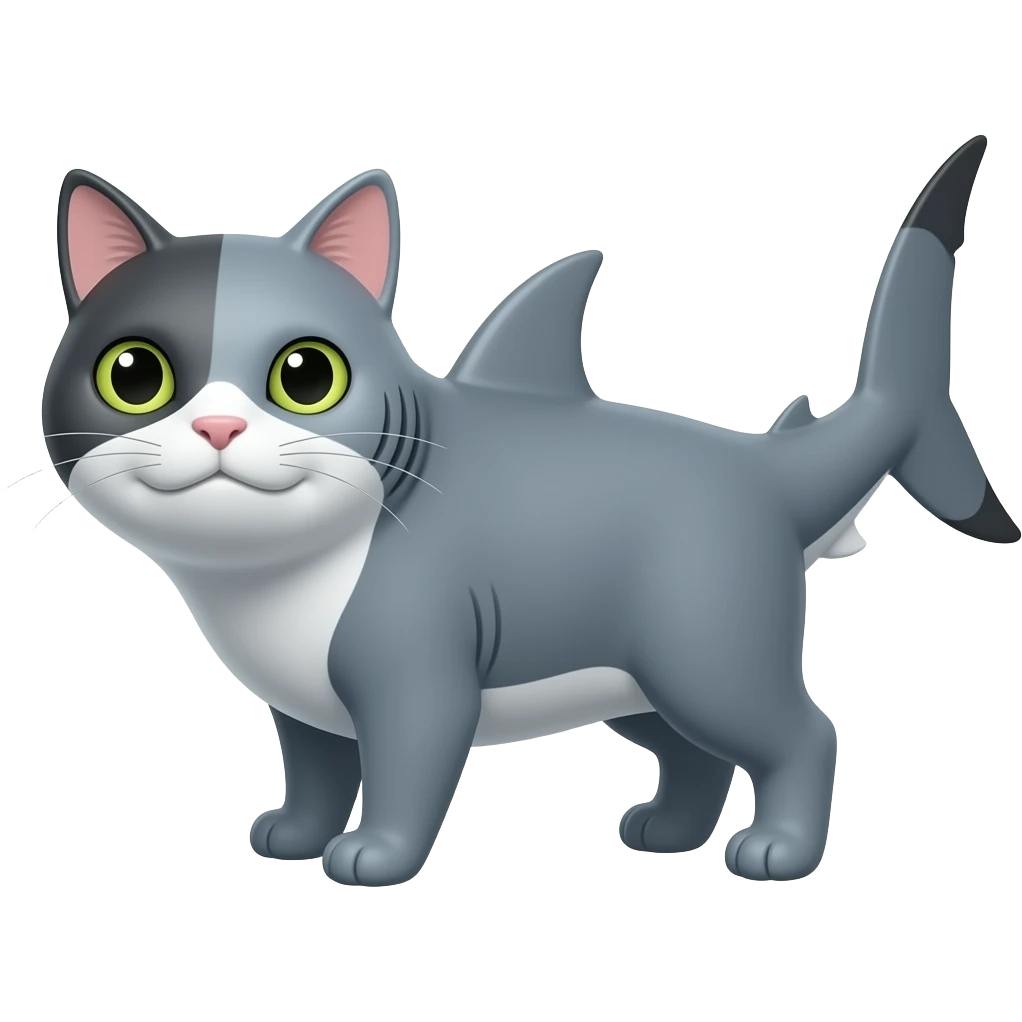 кіт наполовину кіт наполовину акула emoji