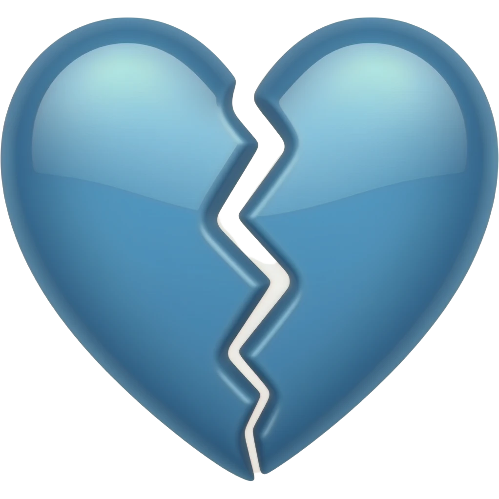 Corazón azul partido emoji