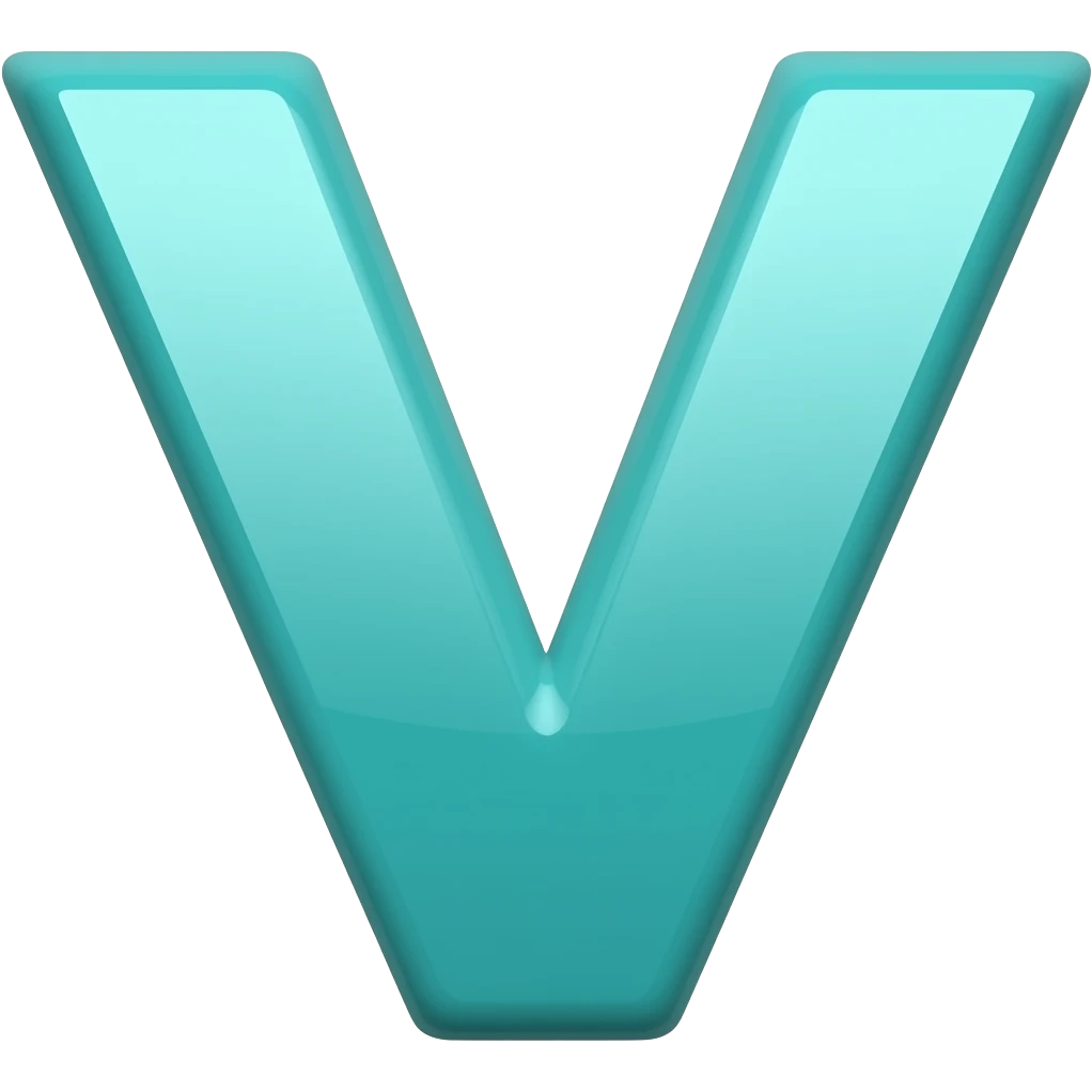 V in türkis Emoji emoji