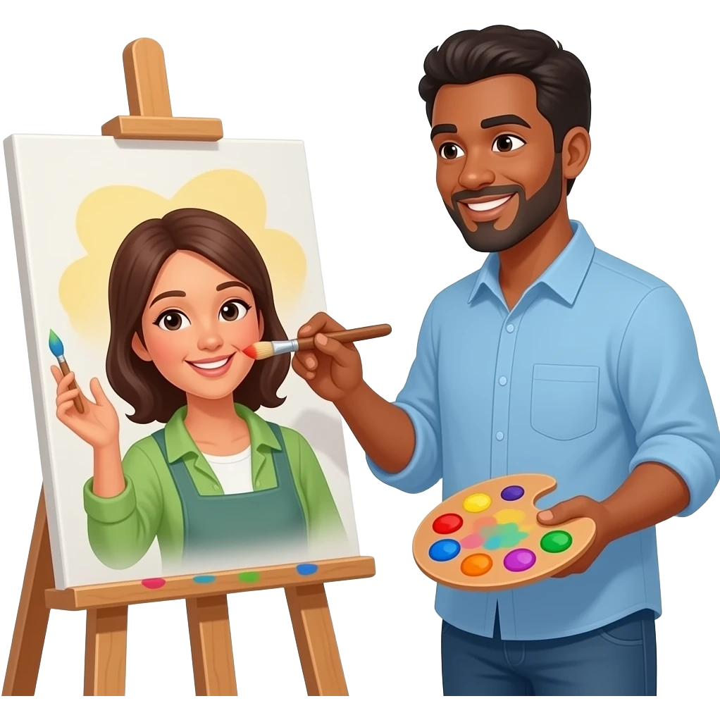 👨🏻🧑🏻💞 🎨🖌️ emoji