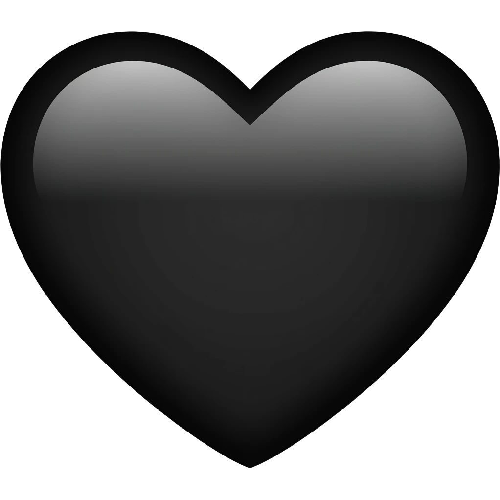 Black colour 🫀 emoji