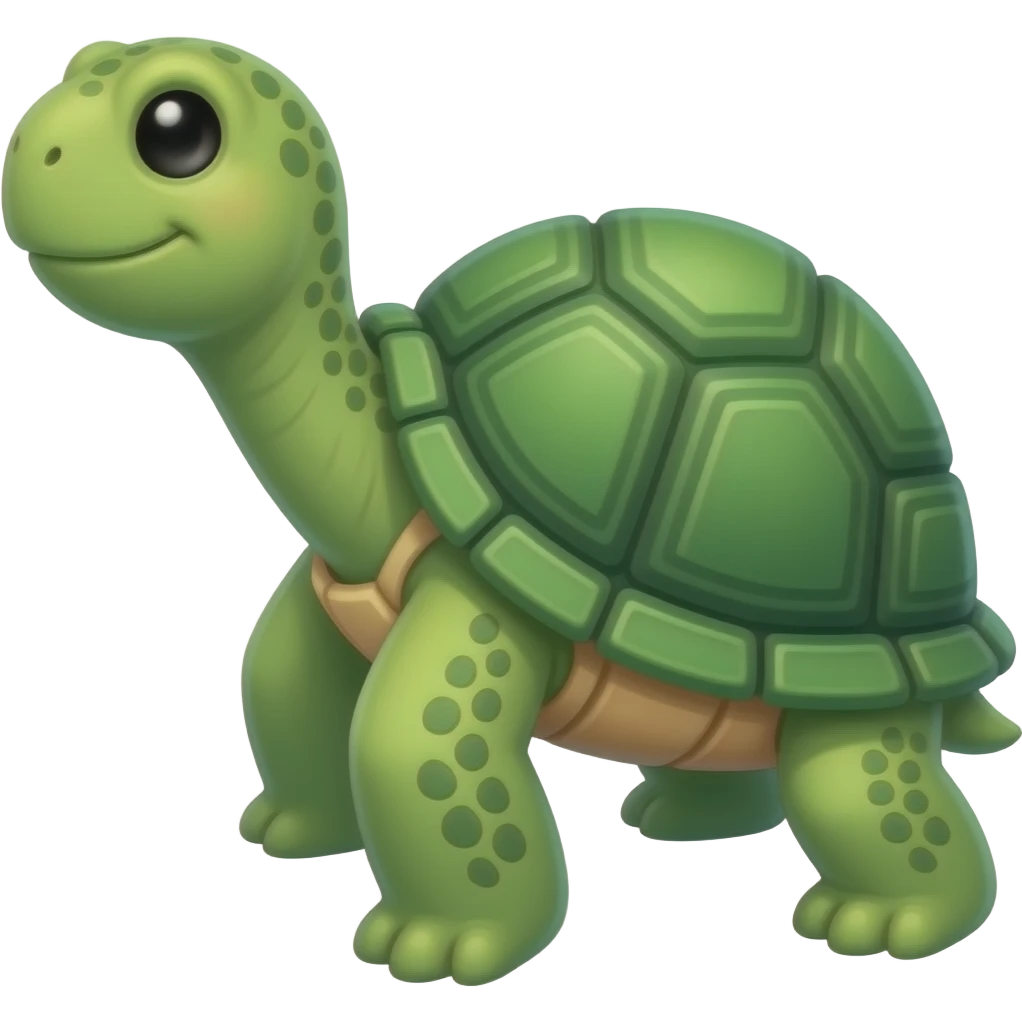 Ordinary simple fully green turtle but he is standing on 2 legs emoji
