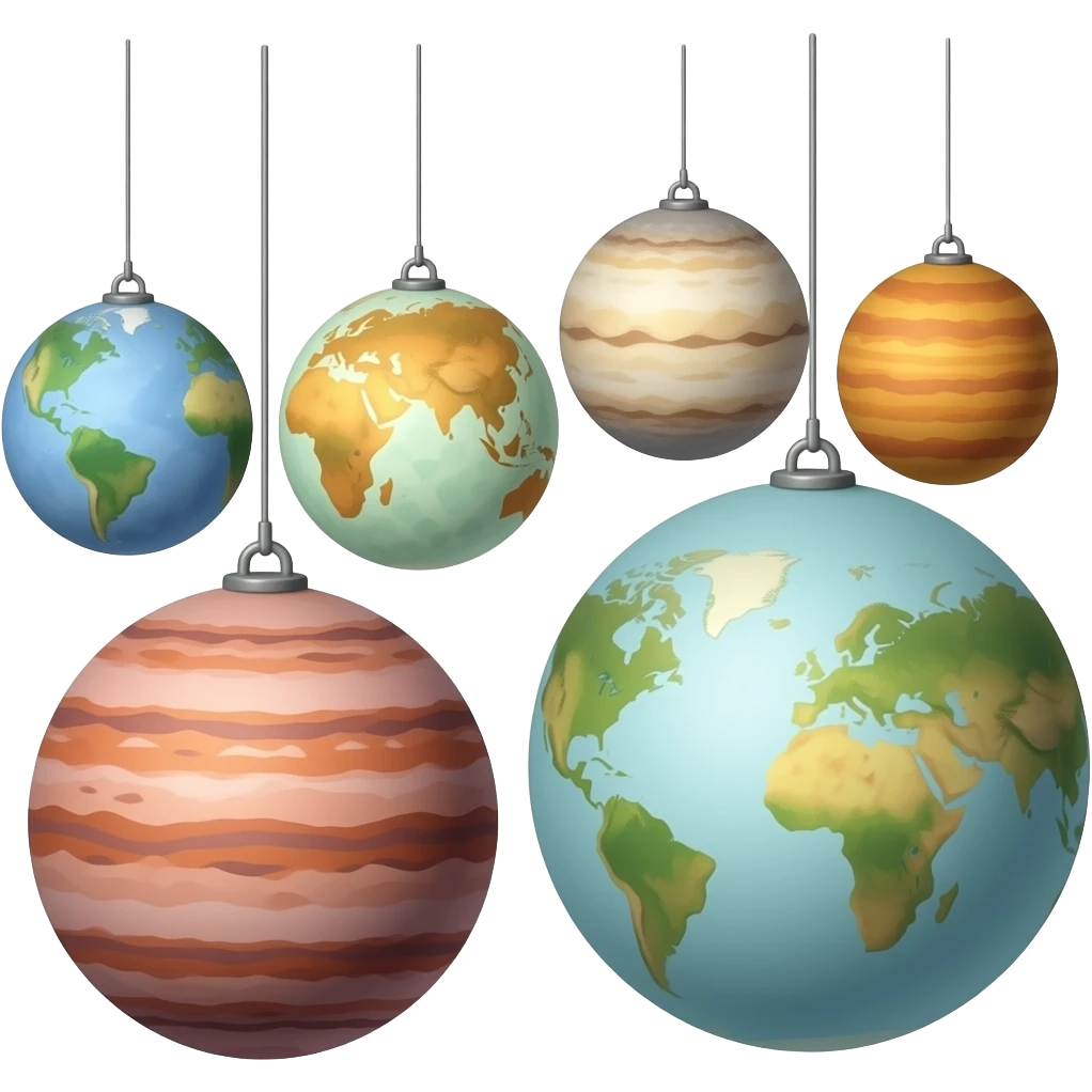 planets hanging emoji