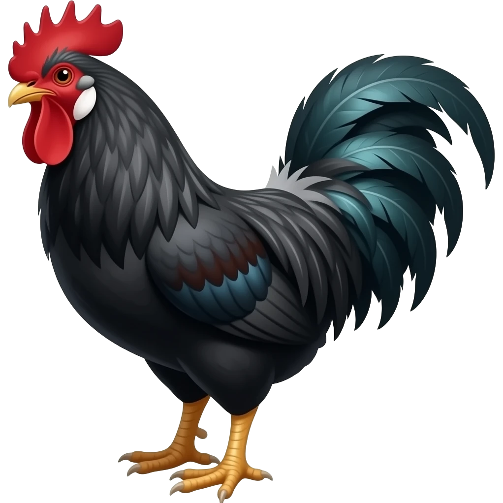 make the rooster complete black emoji
