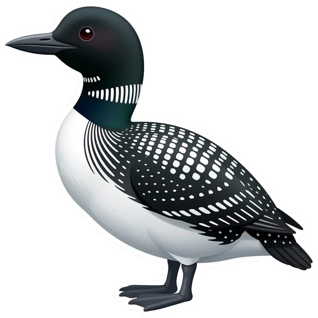 a common loon, only white outlining emoji