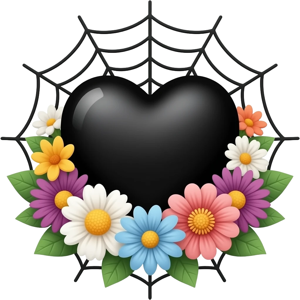 🖤💐🕸 emoji