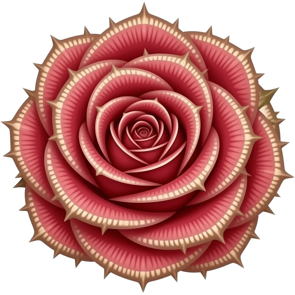 roccoco thorned rose with ruby petals emoji