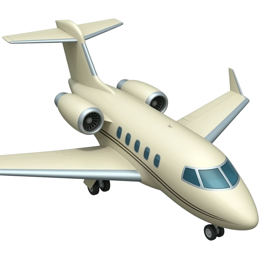 cream private jet plane emoji
