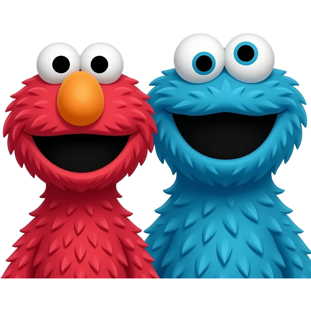 Elmo and Cookie Monster emoji