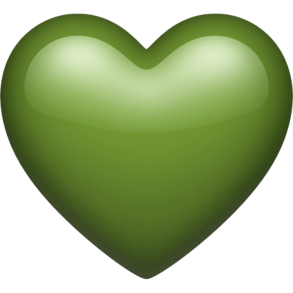 Olive green heart emoji emoji