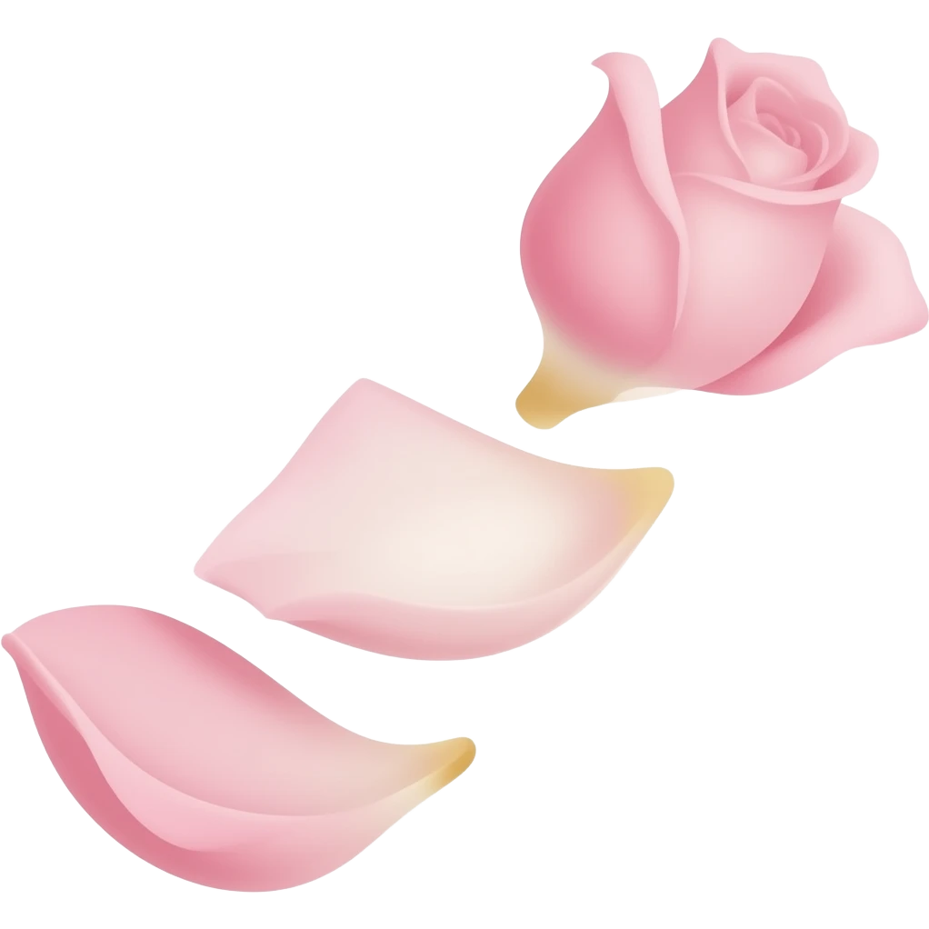 three falling rose petals emoji