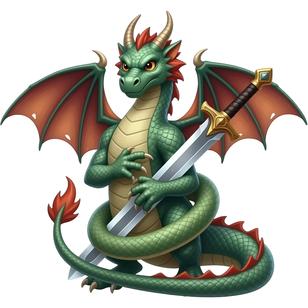 Dragon wrapped around sword emoji