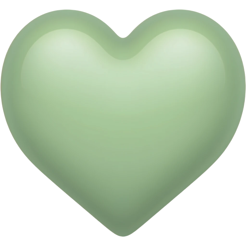 Tiny sage green heart emoji | AI Emoji Generator