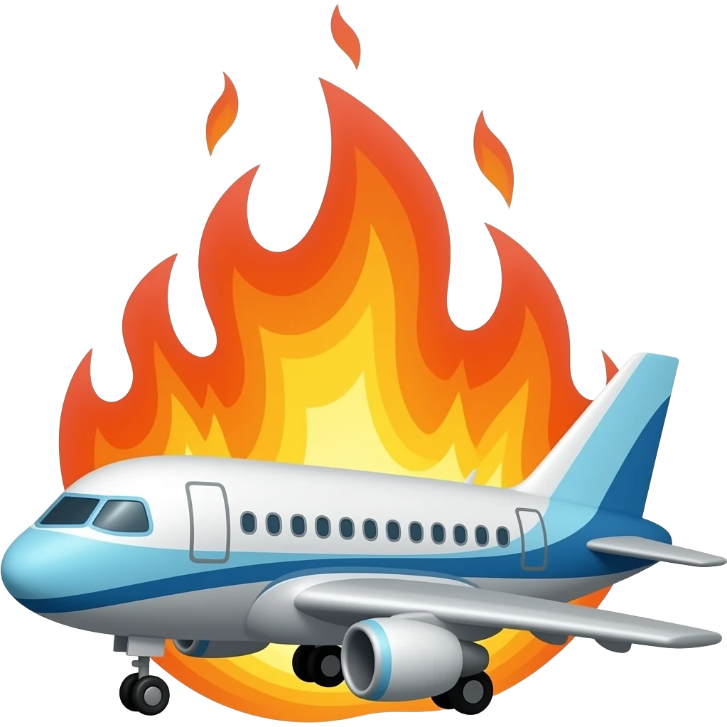 airplane on fire emoji