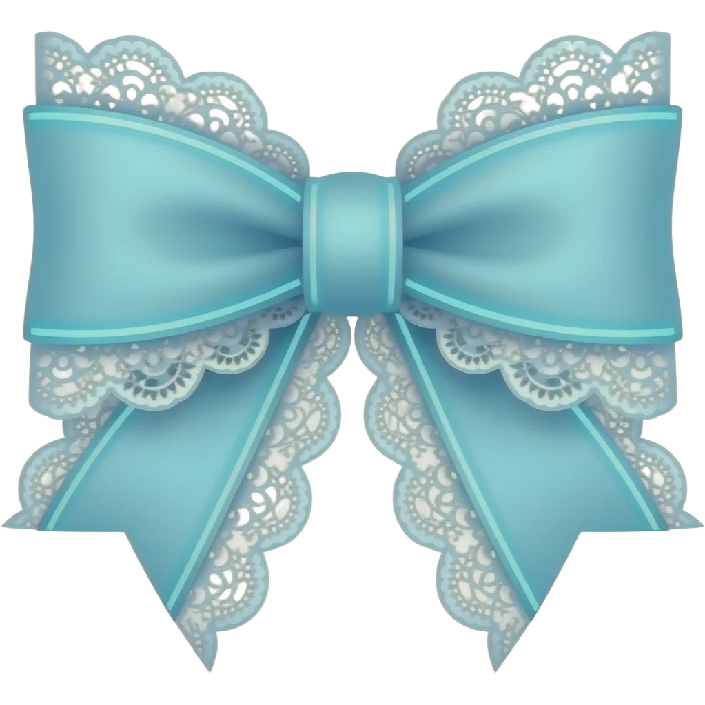 vintage rococo pastel blue neon bow with lace and frills emoji