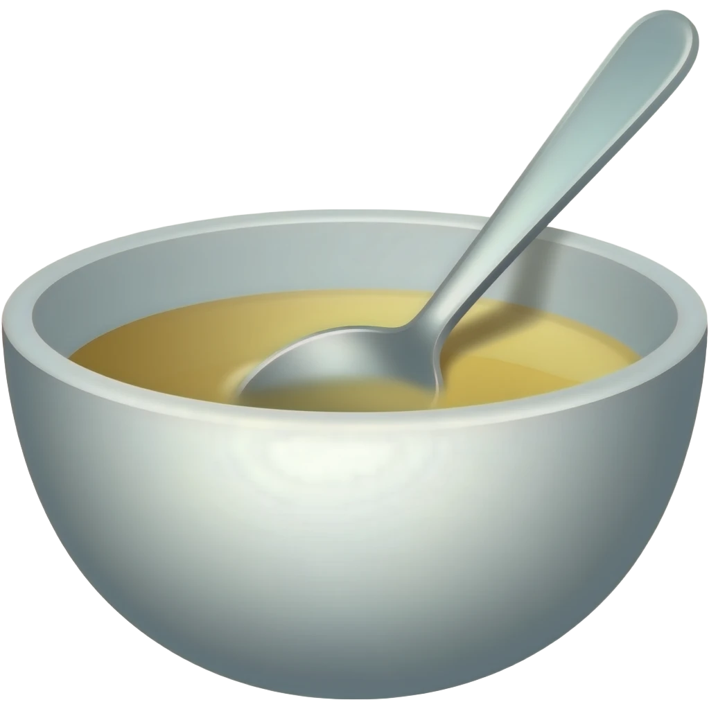 The bowl has a spoon inside. emoji