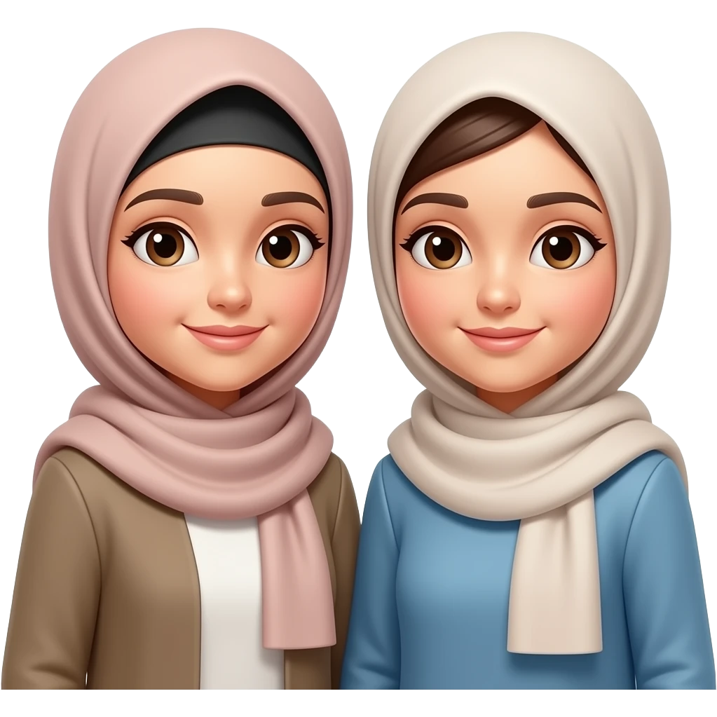 girls with hijab standing toggetter emoji