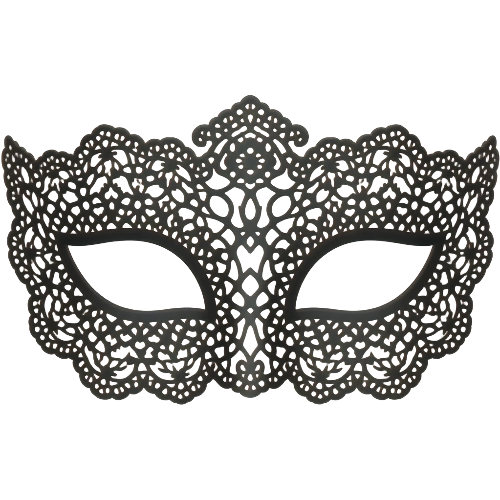 Black mask masquerade with lace B emoji
