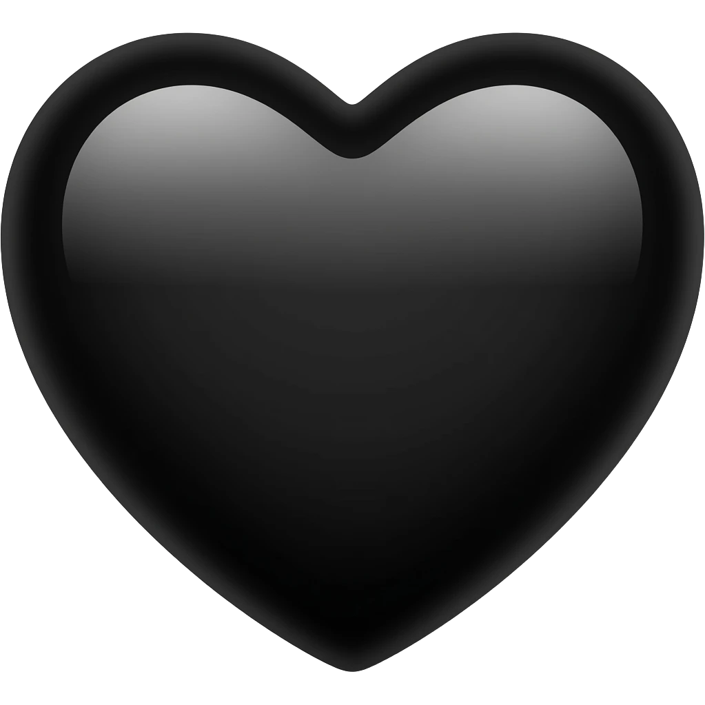 black heart with emoji