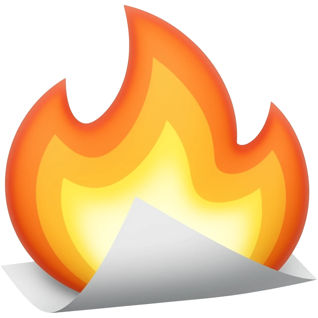 burning paper emoji