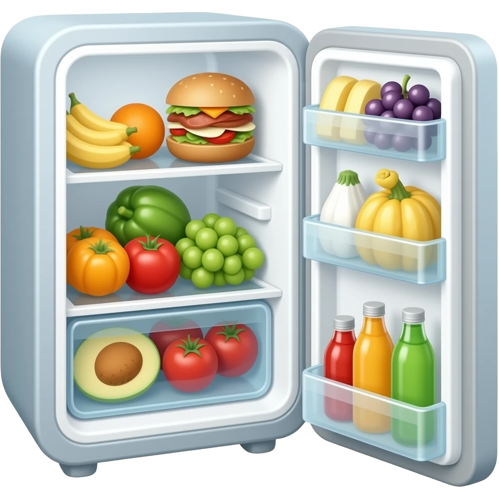 nevera pequeña con comida emoji
