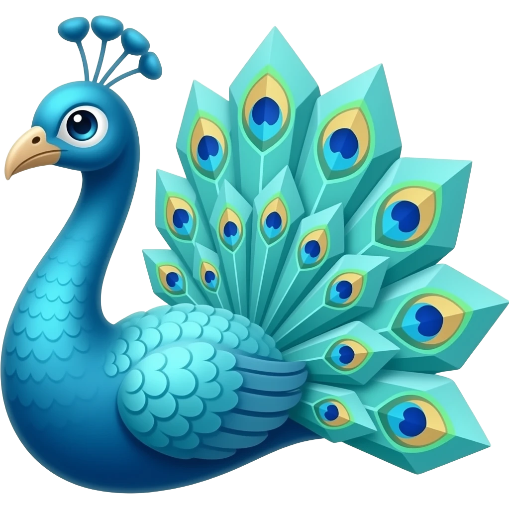 Peacock crystal emoji
