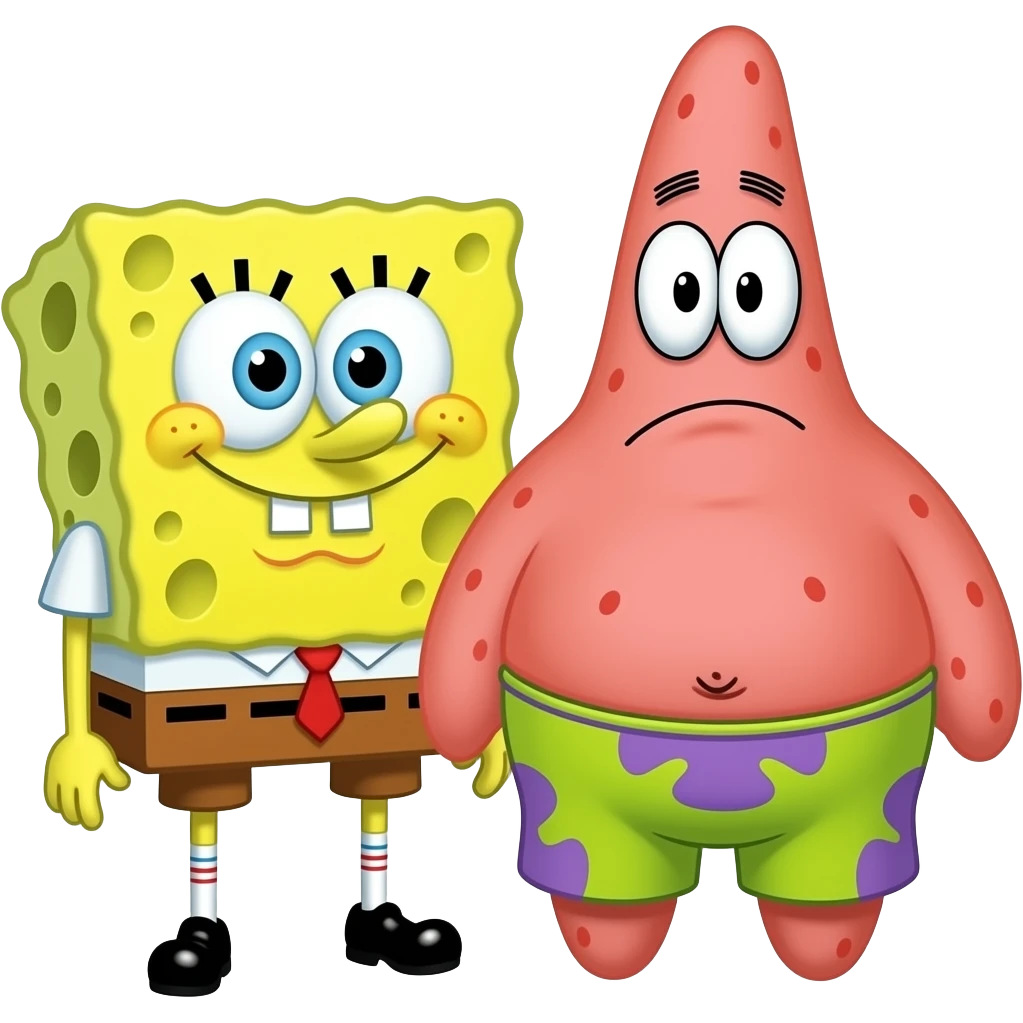 Bob l’éponge tout nue derrière Patrick, l’étoile de mer qui est tout nu aussi les deux doivent être soulagé emoji