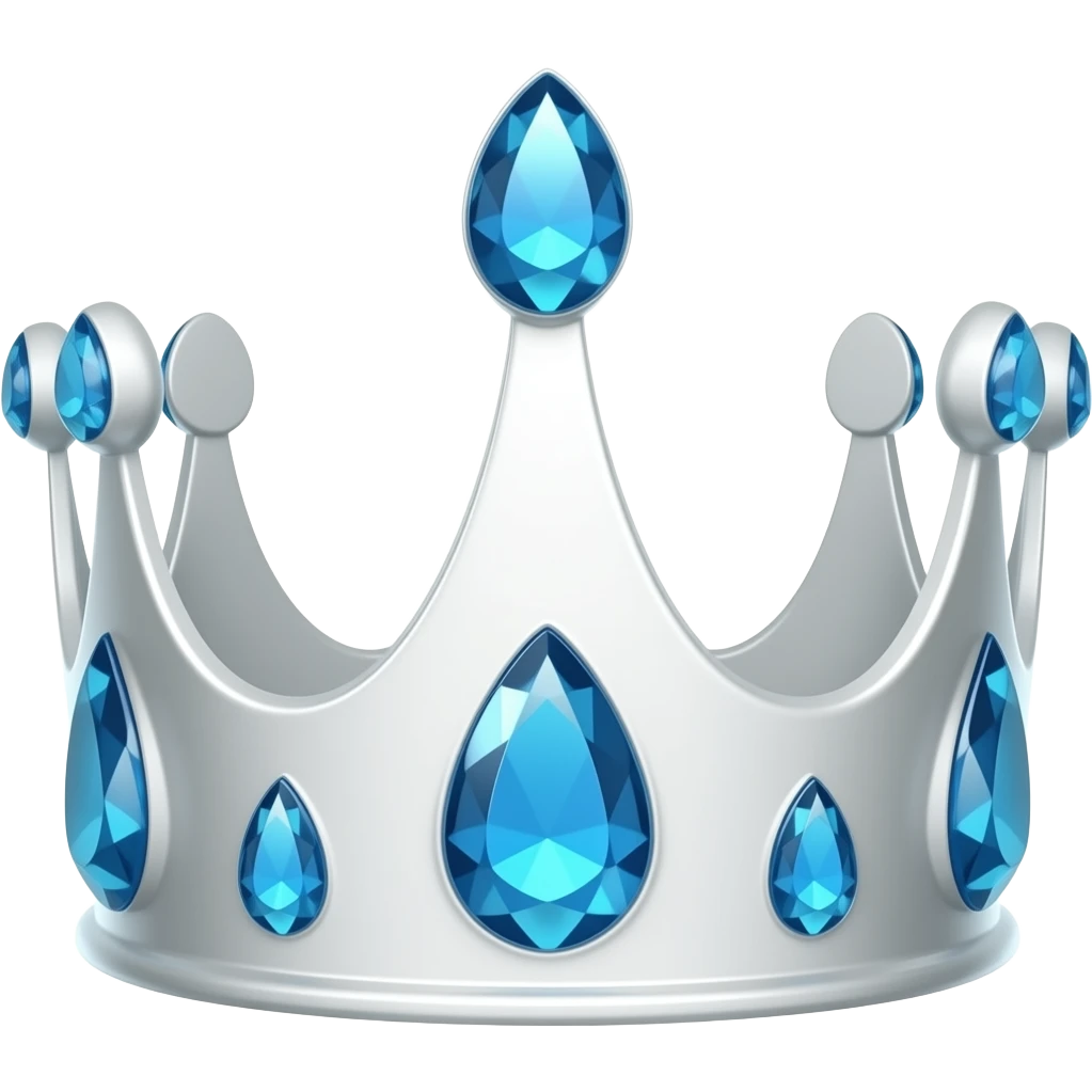white crown with blue gems emoji