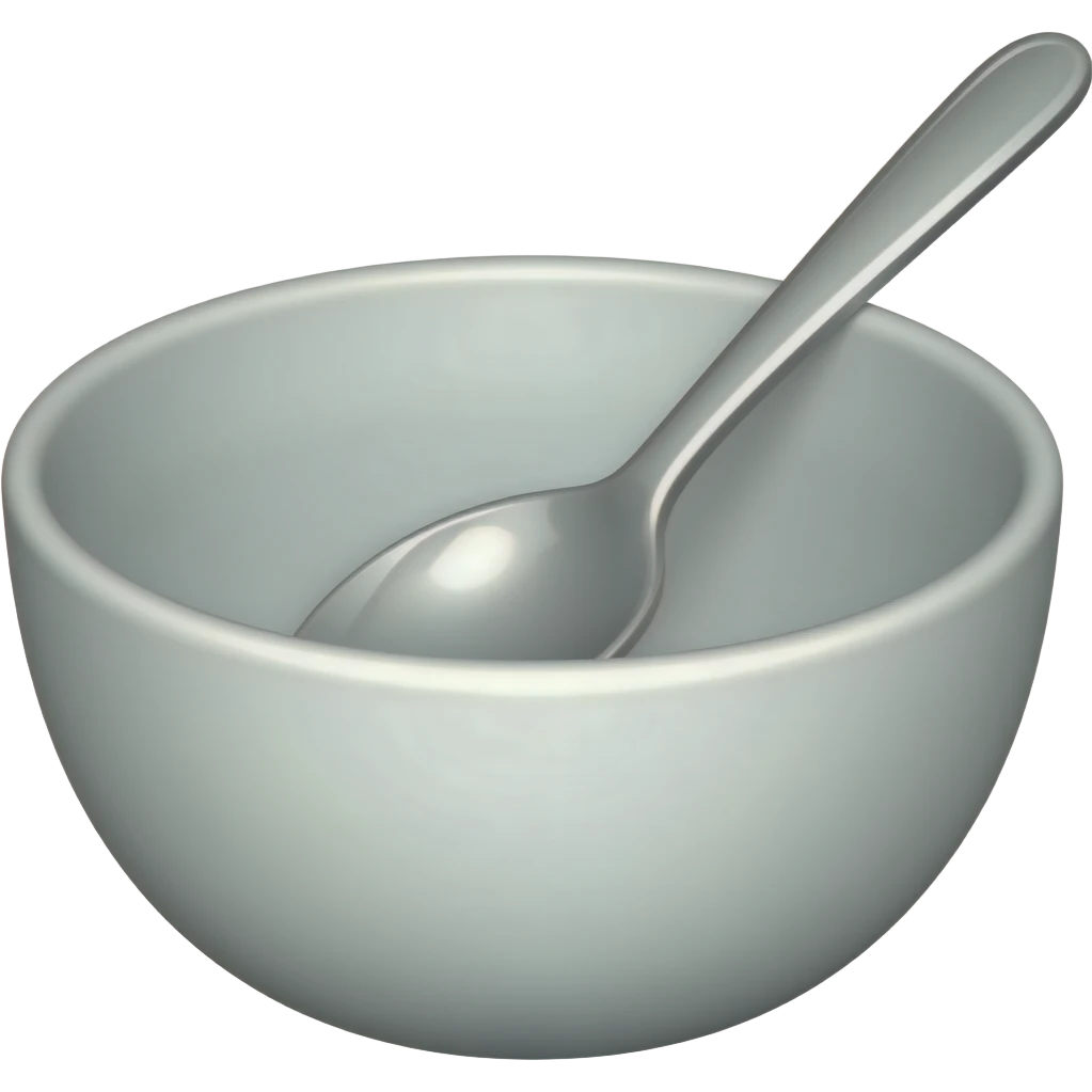 The bowl has a spoon inside. emoji