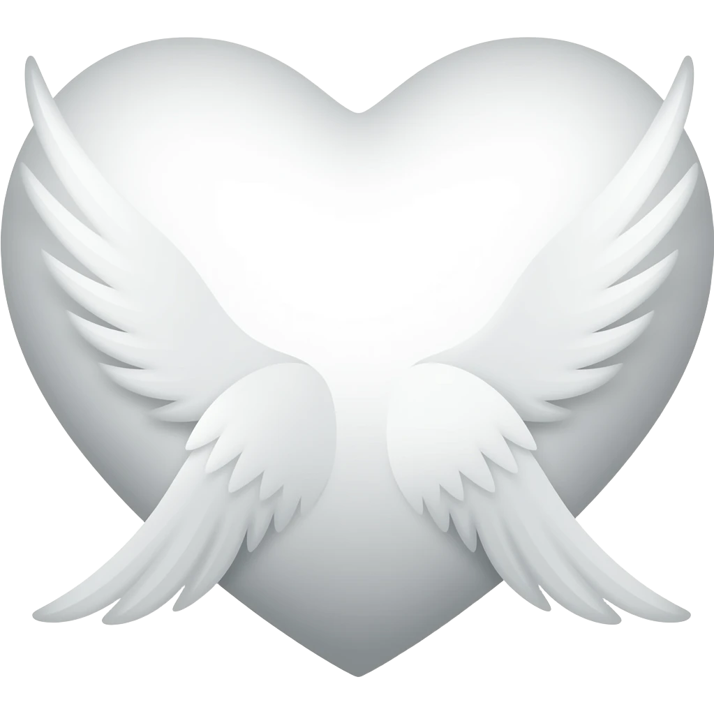 White heart with wings emoji