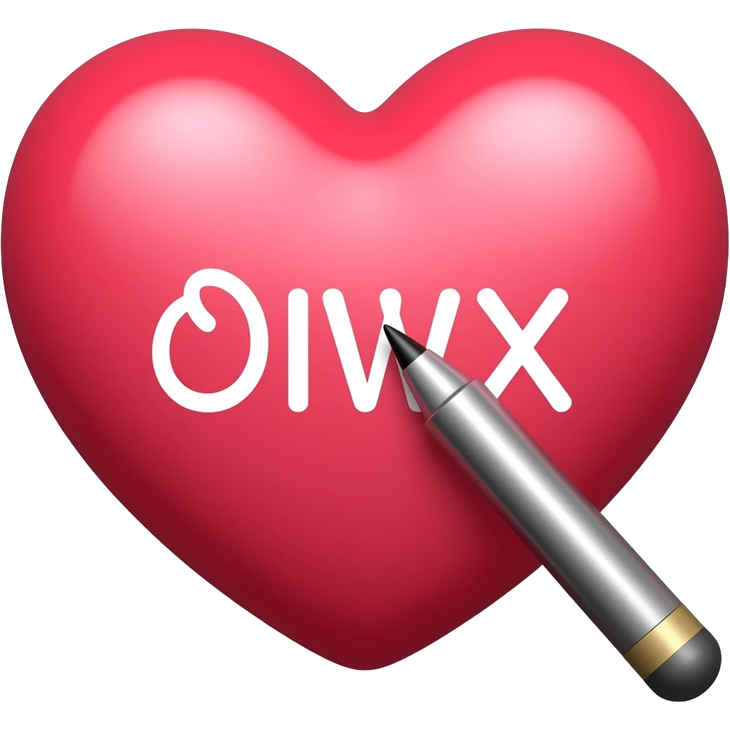 heart that is getting written on emoji