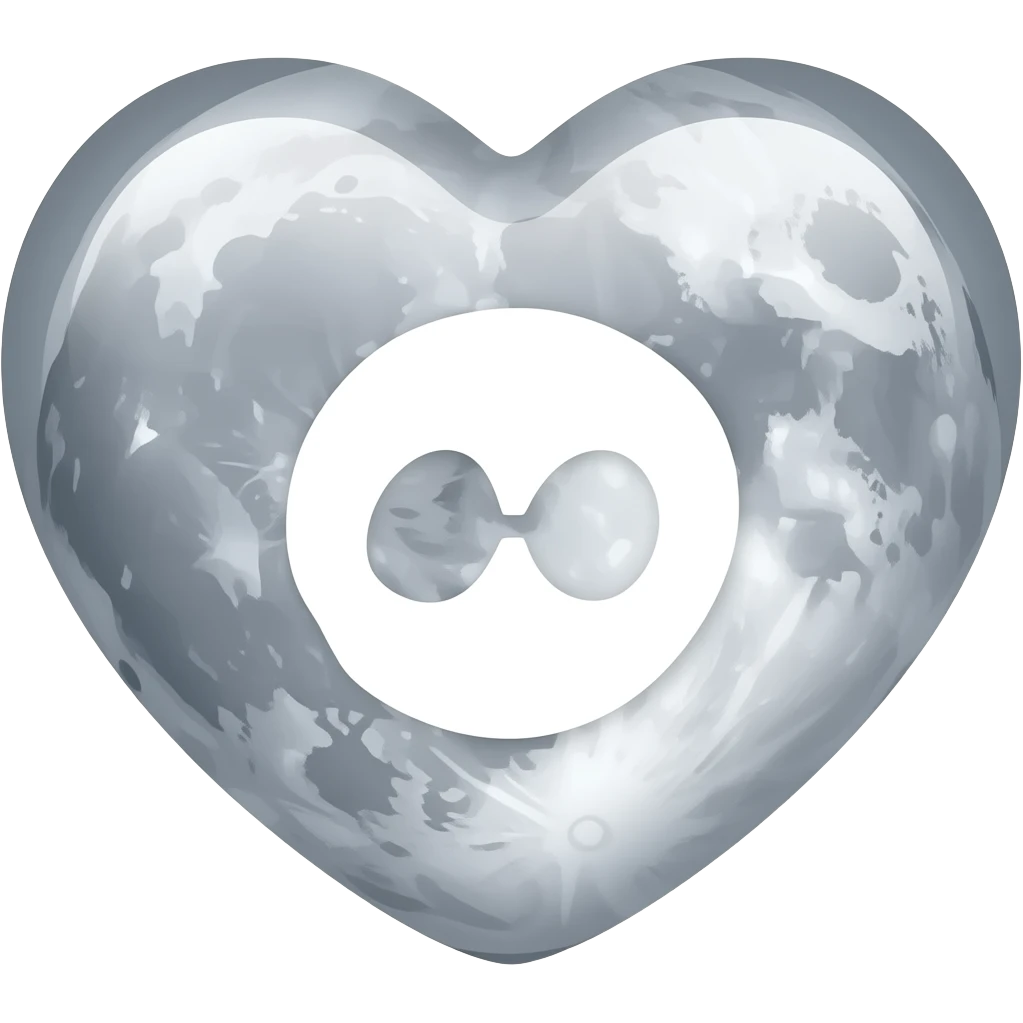 a heart shaped moon with repeat symbol in the middle emoji
