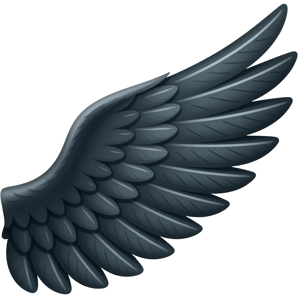 crow wing, just the wing (no head or tail) emoji
