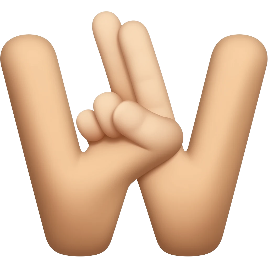 hand in the shape of the letter w emoji