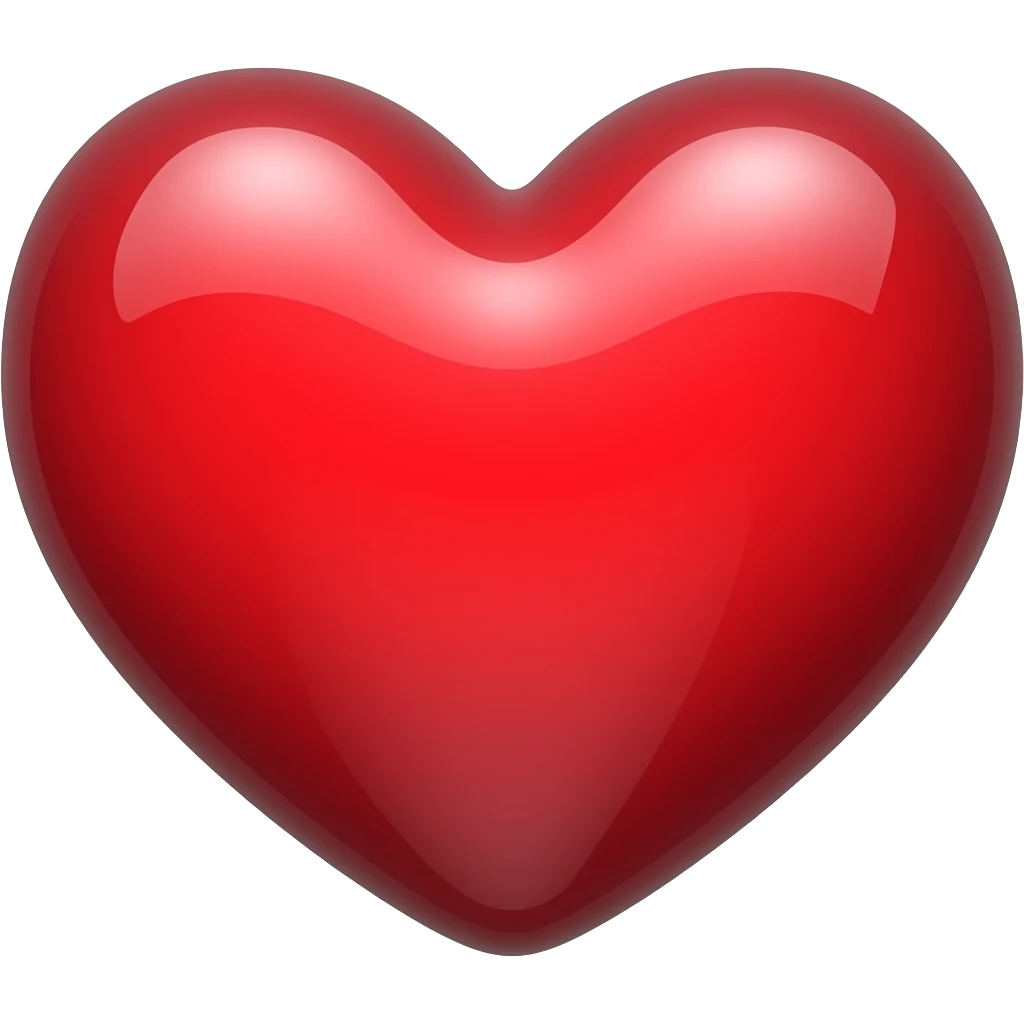 bright red shiny heart emoji