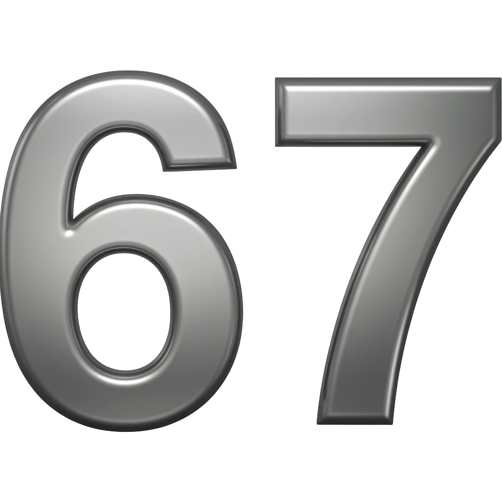 number 67 emoji