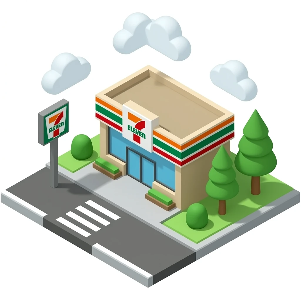 7 eleven shop isometric emoji