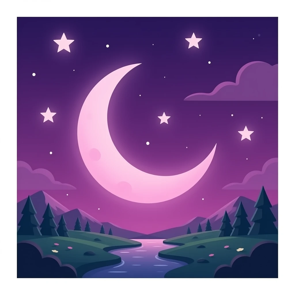 Pink stars pink moon emoji