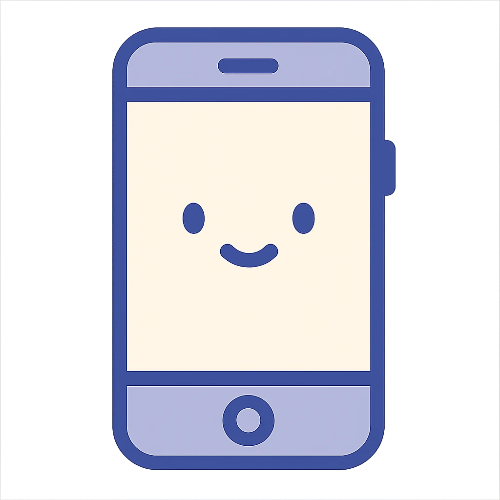 Смартфон. Минималистичный линейный рисунок emoji