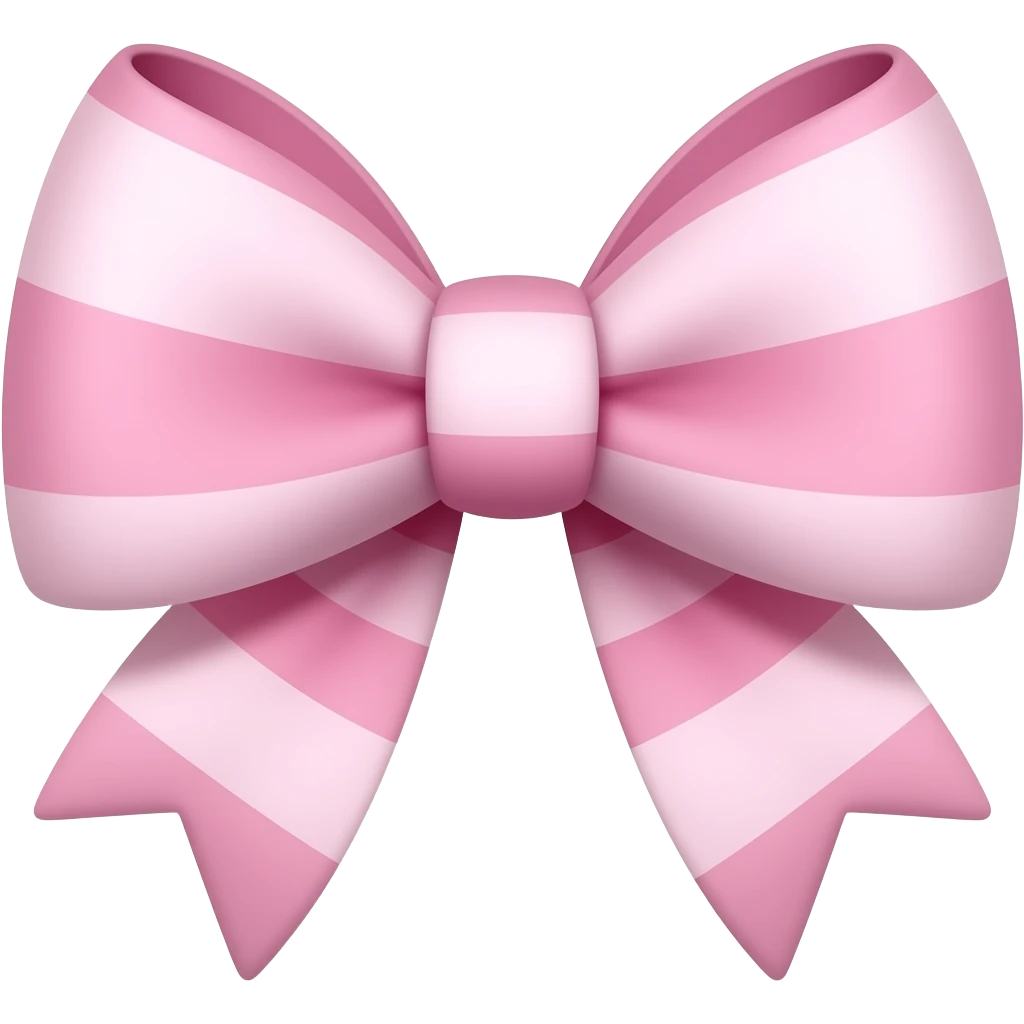 Pink and light pink striped bow emoji