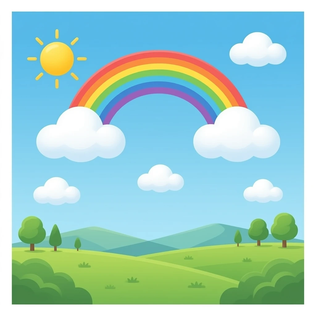 Pastel Rainbow With Clouds emoji