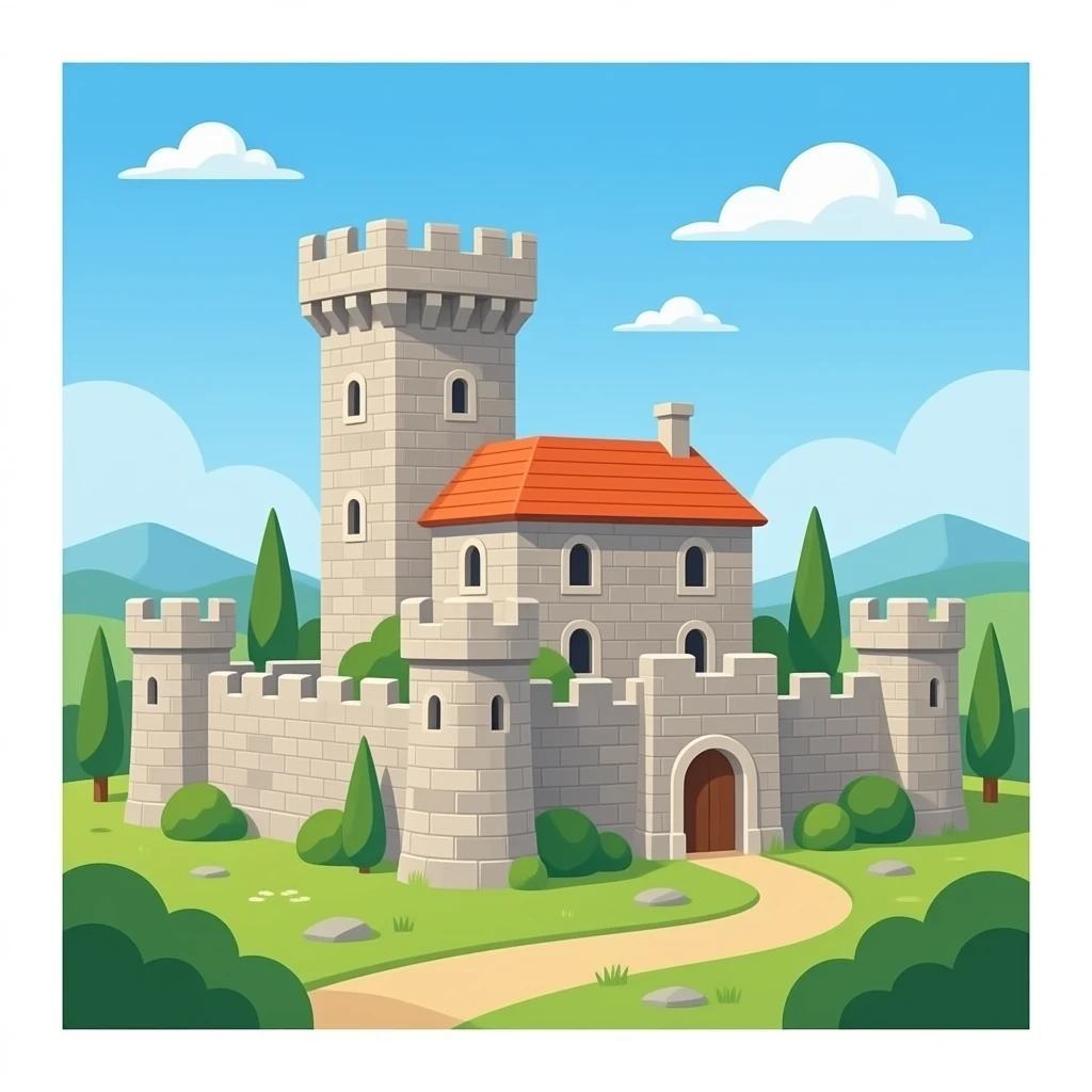 Building with wall tower emoji