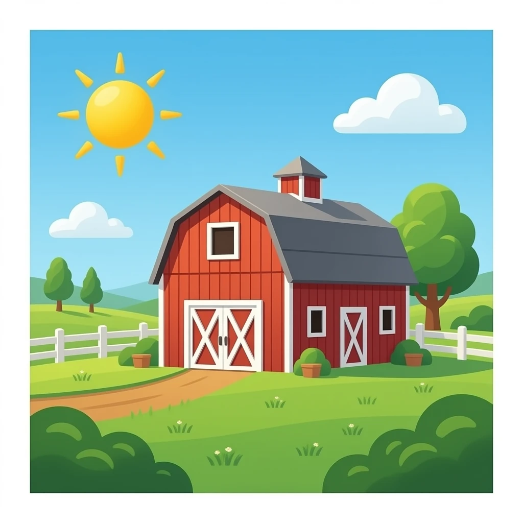 a farm barn without backgroud emoji