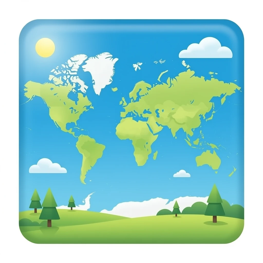 square flat world map emoji