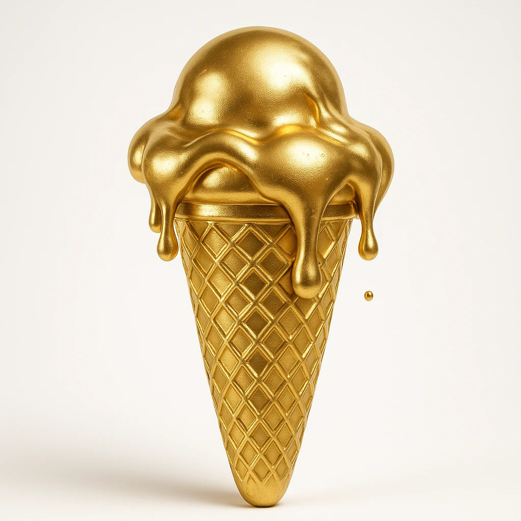 happy children with melting ice cream cones emoji