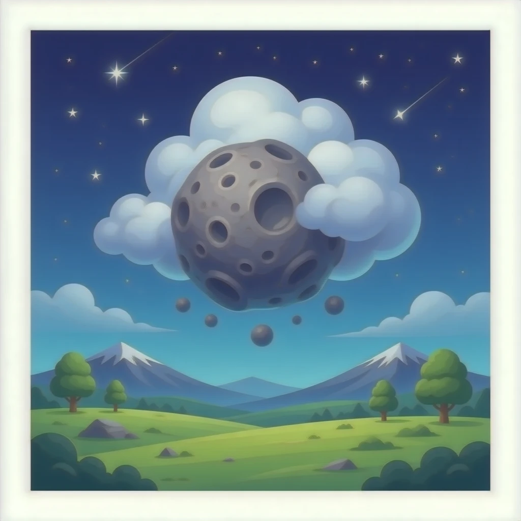 alien meteor cloud emoji