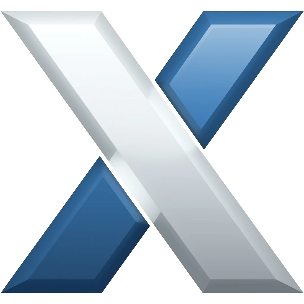 the letter Y superimposed on the letter X - the merging of two letters emoji